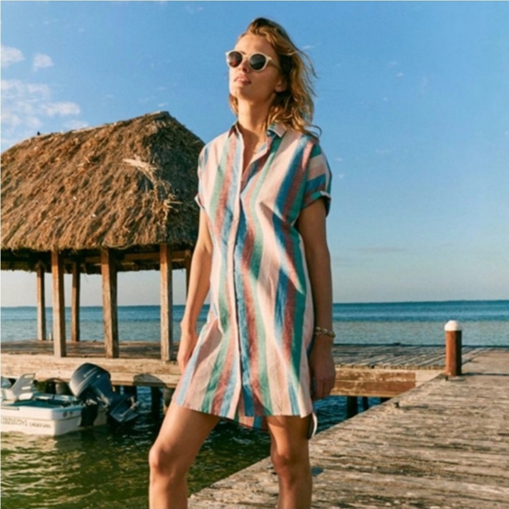 Madewell Size XS Central Shirtdress In Flagstaff Stripe